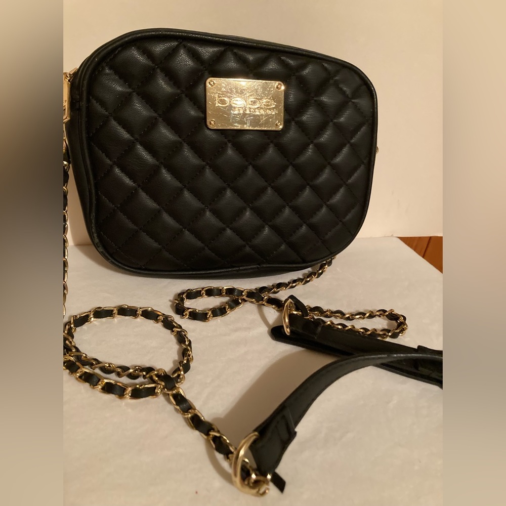 Bebe Los Angeles black cross body quilted bag